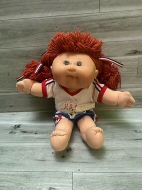Olympic CPK   USA 1996 Kids Red-Head Rag Doll with Green Eyes